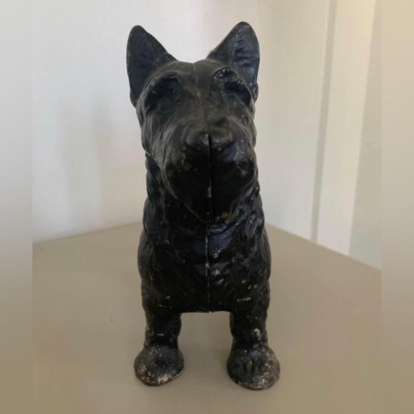 Vintage 1930s Hubley Cast Iron Scottie Irish Terrier Heavy Door Stop Decor - Picture 4 of 10
